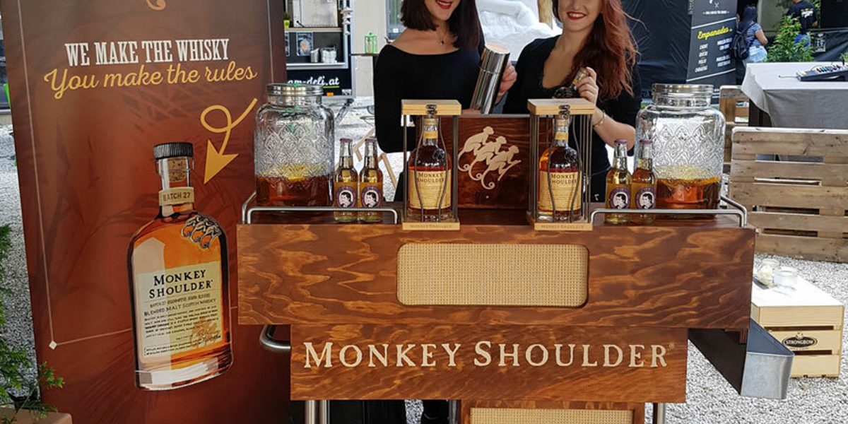 Monkey Shoulder Whiskey Bar Rail Mat 3.5" x 24" 