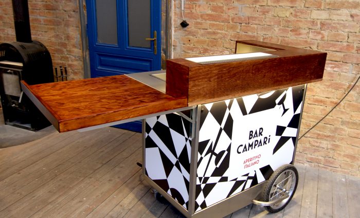 Bar Campari Custom Mobile Bar Cart